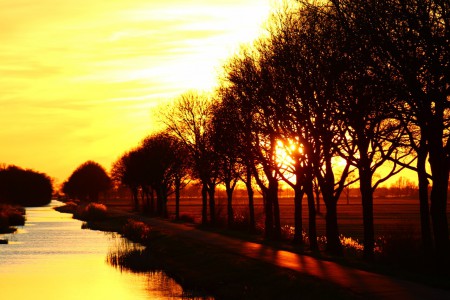 Zonsondergang Thijssengracht Giethoorn